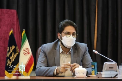 نشست خبری بیست و دومین جشنواره استانی تئاتر قم و آئین رونمایی از پوستر این جشنواره / آبان 1400 / سالن جلسات اداره کل فرهنگ و ارشاد اسلامی قم